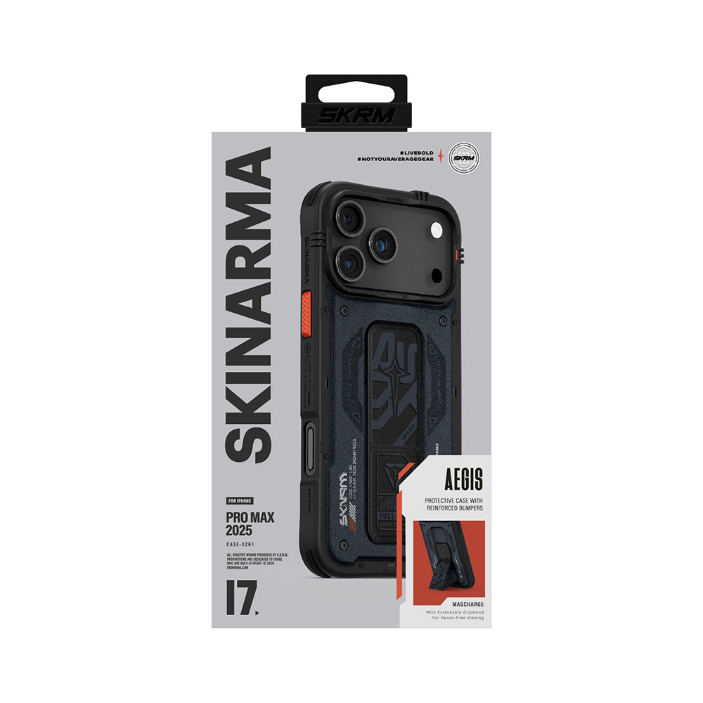 Skinarma Aegis iPhone 17 Pro Max Desenli Airbag Tasarımlı Standlı Kılıf Skinarma Aegis iPhone 17 Pro Max Desenli Airbag Tasarımlı Standlı Kılıf